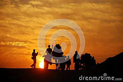 Shimmering evening of Desert Editorial Stock Photo